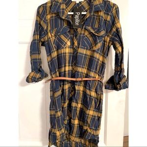 Plaid shirt dress